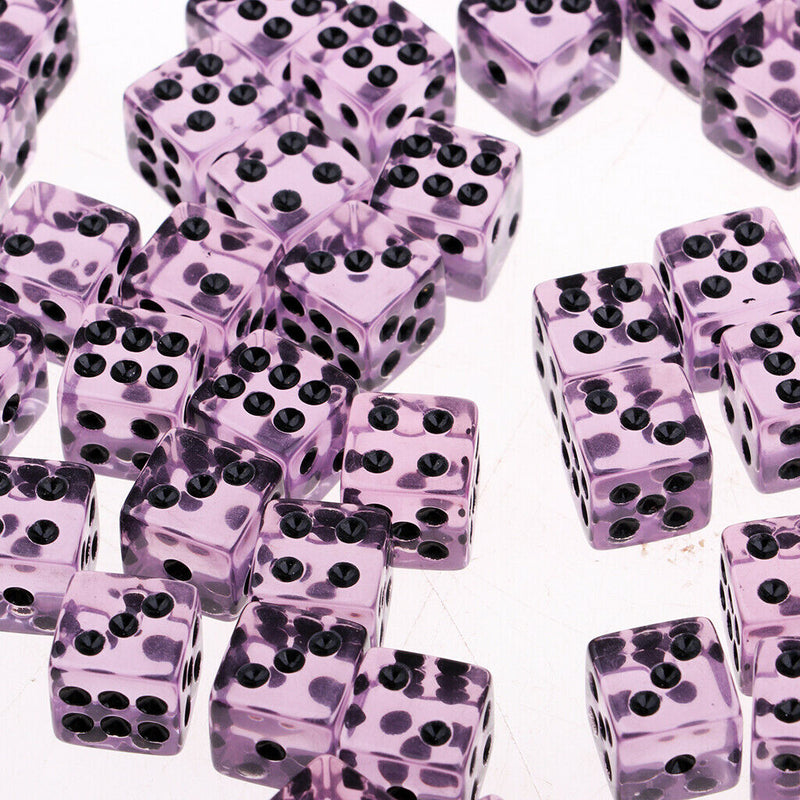 50pcs Acrylic Six Sided Dice 12mm D6 Dice For D\u0026D DnD RPG Party