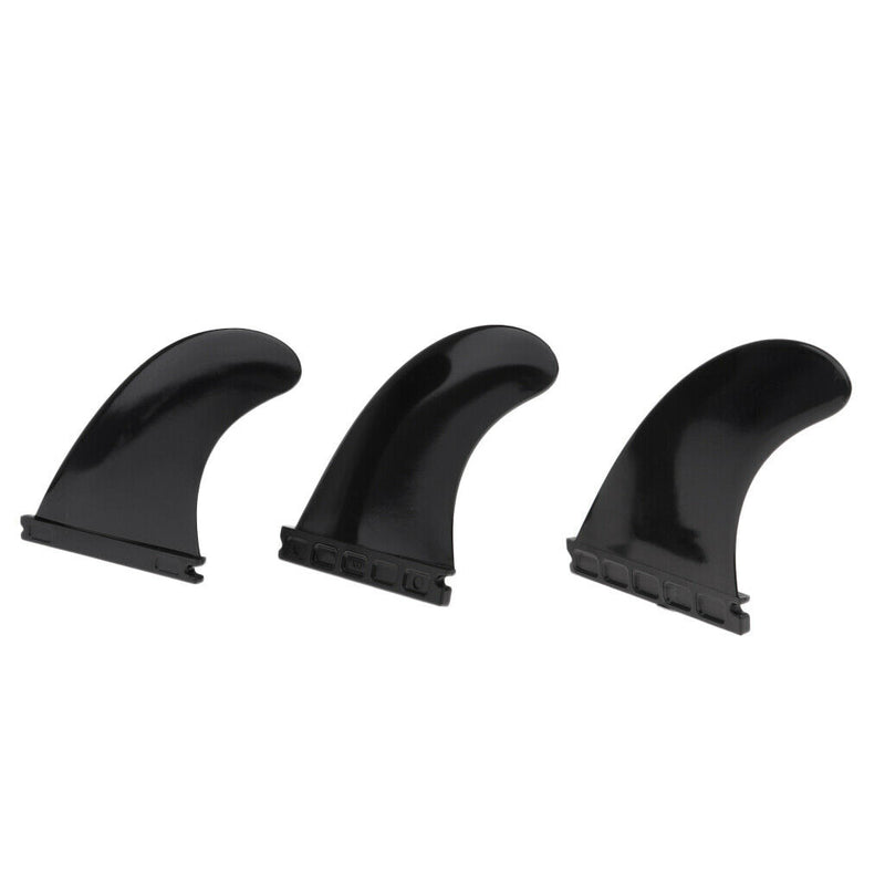 3pcs/Set Longboard Surfboard Surfing Fins Thruster for FCS/Future Base Black