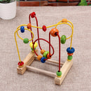Wooden Toys Baby Math Toys Colorful Mini Around Beads Wire Maze Educational