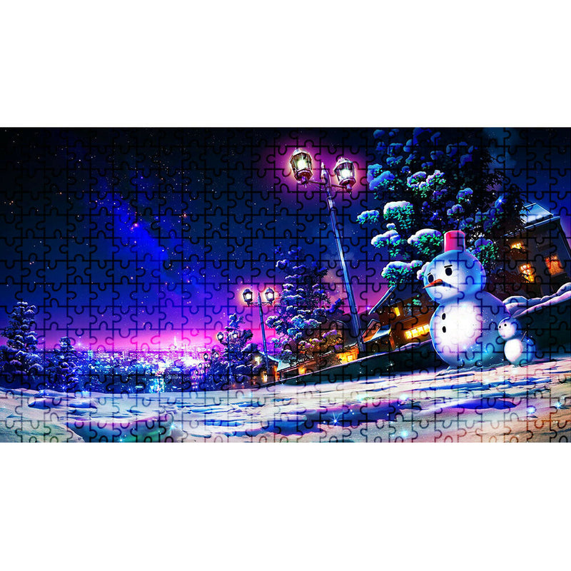 Picture Puzzles 1000 Pieces Snowman Assembling Puzzles Toys Holiday Gift