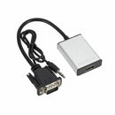 VGA Male To HDMI Output 1080P HD + Audio TV HDTV Video Cable Converter A JQE