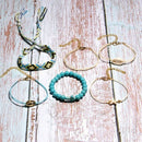 6 Pieces Puka Shell Bracelet Set Cross Beads Weave Boho Fashion Girl Friend S3I3
