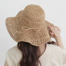 Women Summer Hats Sun Beach Panama Straw Hat Wide Wave Brim Folded Outdoor