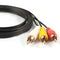 Three RCA Male to Male Plug Audio Video AV Cable Cord Black 1.5M N5A1