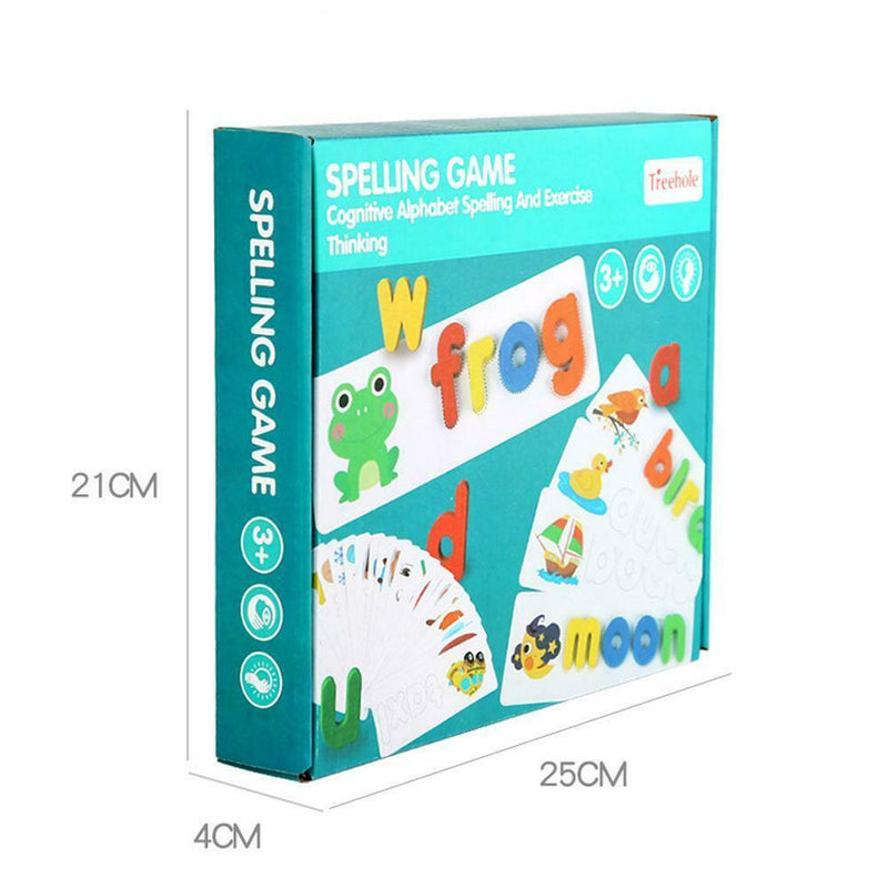 Wooden Cardboard English Spelling Alphabet Game Spelling Early Education Kids