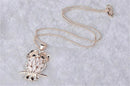 2019 Hot Women Necklace Jewelry Crystal Owl Pendant Long Chain Animal Necklace