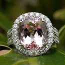 Pink Crystal Diamond Egg Ring Women's Engagement Ring, No. 9