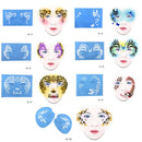 7 Sets Plastic Reusable Body Face Paint Painting Makeup Stencils Templates Stage