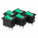 5Pcs AC 10A/125V 8A/250V SPST 3P 2 Position Green LED Light Boat Rocker Swi N1I3