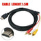 1080p HDMI Male S-video to 3 RCA AV Audio Cable Cord DVD For TV HDTV Adapte S2B3