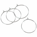 100 Pcs Metal Wine Glass Charm Rings 29x25mm