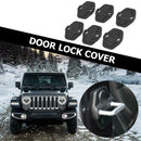 6x Plastic Car Door Lock Cover for Jeep Wrangler JL 18-19 Auto Accessories Black