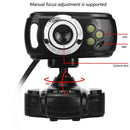 A2 LED Web Camera USB Webcam 360 Degree MIC Clip-On Web Cam for Youtube Com