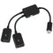 Micro-USB Host Cable,Micro-USB Male to 2X Type A Dual USB Female OTG Adapte B6E7