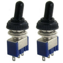 2 Pcs AC 125V 6A ON/ON 2 Position SPDT 3 Pins Mini Toggle Switch with Water Z4T3