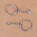 100 Pcs/Lot Dia 25Mm Polished Keyring Keychain Split Ring with Short Chain  G3L3