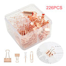 226pcs Office Supplies With Storage Box Binding Assorted School Paper Clips Set