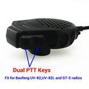 Speaker Mic Microphone Dual PTT For Baofeng Two Way Radio UV-82 UV-82L UV-8 J3X7