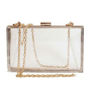 Women Cute Clear Acrylic Box Clutch Crossbody Purse Evening Bag
