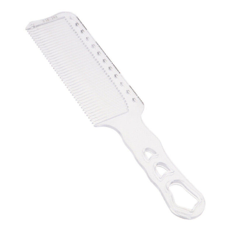 Clear Plastic Anti-static Barber Hairdressing Clipper Comb, Flat Top Fine