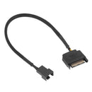 Sleeved SATA 15Pin to 3Pin 4Pin Cooling Fan Power Adapter Extension Cable Wire
