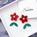 Fashion Women'S Pendant Earrings Japanese And Korean Girls Sweet Acrylic Fl