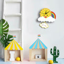 Cute Cartoon Sun Silent Wall Clock Kids Living Bedroom Home Clocks Decor