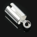 100pcs Necklace/Cord Crimp End Tips with Loop 7.5x5.2mm Z4G7