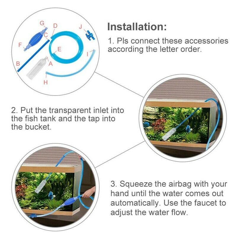 Fish Tank Gravel Cleaner - Aquarium Cleaning Pump Kit for Fish Tank, with L I7O5