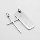 Classic Stainless Steel Bible Cross Rectangle Immanuel Pendant Necklace Gift