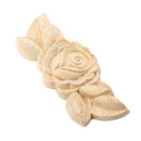 1pc 9*3.5cm Wood Carved Corner Onlay Applique Door Cabinet Rose Unpainted E V4T7