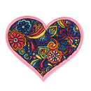 Colorful Flower Heart Embroidered Sew  Iron On Patch Badge Bag Fabric AppliqueJR