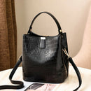 Retro Alligator Bucket Bags Women Crocodile Pattern Handbag Capacity Casual