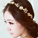 Women  Lady Metallic Leaf Flower Elastic Hair Band Headband Headwear  Z