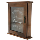 Decorative Key Rack Wooden Key Cabinet with 6 Hooks-Brown