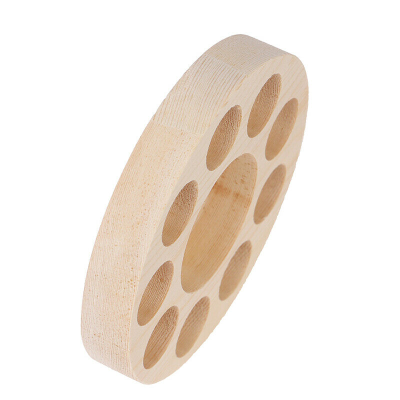 Round Wooden Essential Oil Display Stand Holder Organizer Shelf Rack 10Slo Hn