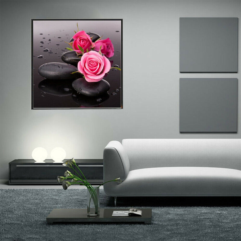 5D Rose DIY Diamond Painting Cross Stitch Needlework Home Decor Craft
