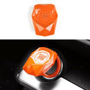 Orange Metal Alloy Car Engine Start Stop Button Cover Trim Cap Auto Decorative