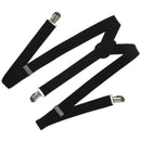 Lady Woman Adjustable Metal Clamp Elastic Suspenders Braces - Black P3Q4