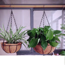 3 Pack Hanging Flower Basket Coconut Coir Husk Flower Pot - Decorative Iron