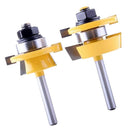 2 Pieces Tongue And Groove Router Bit 1/2" Stock 1/4'' Shank