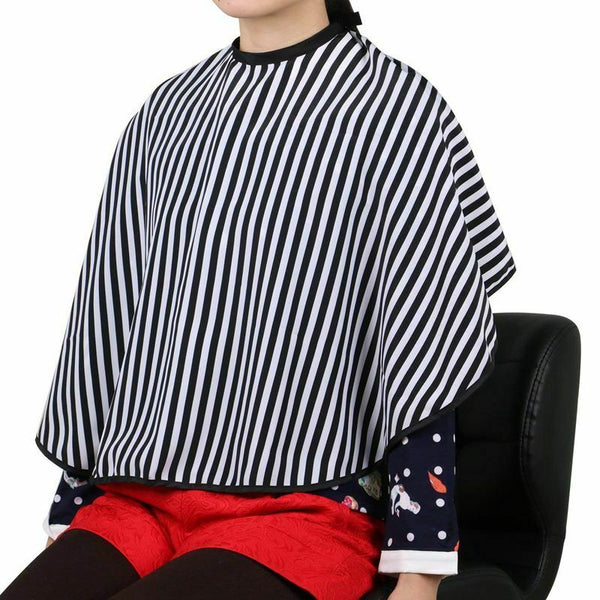 Hair Cutting/Barbers Cape - Adjustable Black and White Stripe Hairdressing  K8Q1