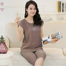 Ladies Pajamas Sets Cotton Linen Femme Casual Fashion Floral Print Women Pa Y6L3