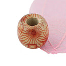 Wooden Boho Round European Beads & Silk Tassels Jewelry Charms Making Craft