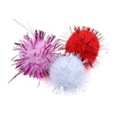 100 pcs Mini Colorful Sparkly Glitter Tinsel pompon Balls Toys Dog Cat Bird C6E2