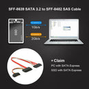 SFF-8639 SATA3.2 18pin(7+7+4) 15pin Power to SFF-8482 Express 29pin Cable