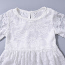 New Autumn Girls Princess Dress Long Sleeve Lace Hollow Elegant Cute ChildreE3K6