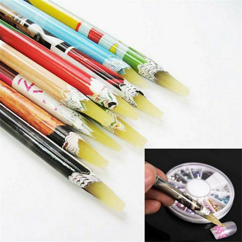1PC Gem Crystal Rhinestones Picker Pencil Nail Art Craft Decor Tool Wax Pen TR