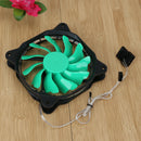 12cm LED Computer Solar Eclipse Light Effect Computer Case Fan(Green)