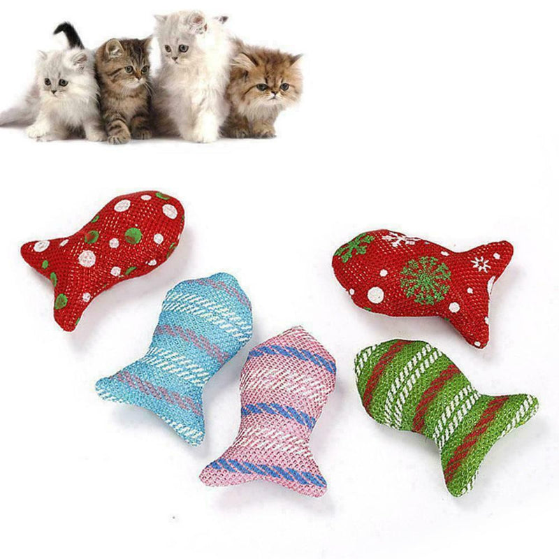 1pcs Cat Toys Christmas Mouse Catnip Pets Kitten Teaser Interactive gift Su G8Y5